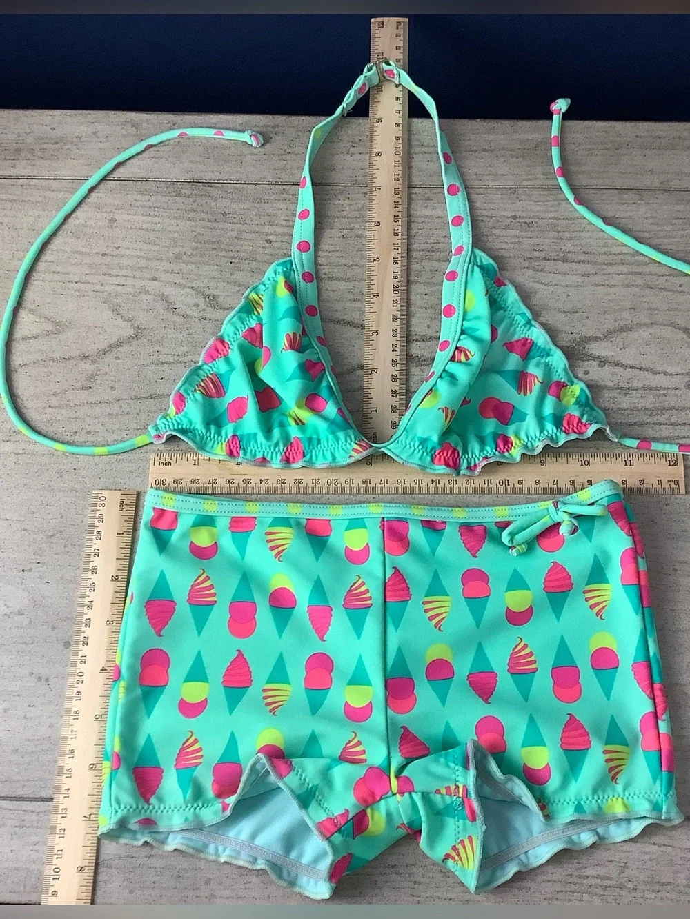 NWOT Girl's Size 7/8 Vigoss ICE CREAM CONE PRINT 2pc Swimsuit KAWAIICORE